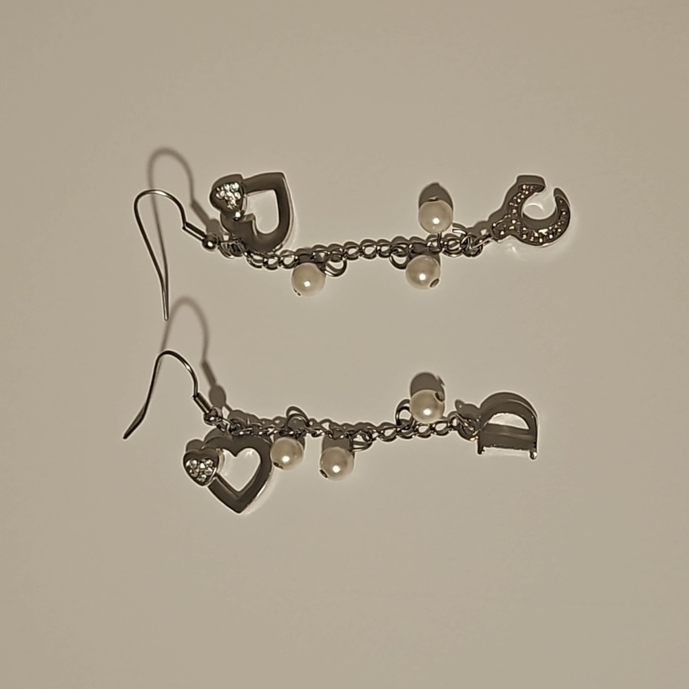 D C Initial Drop Earrings